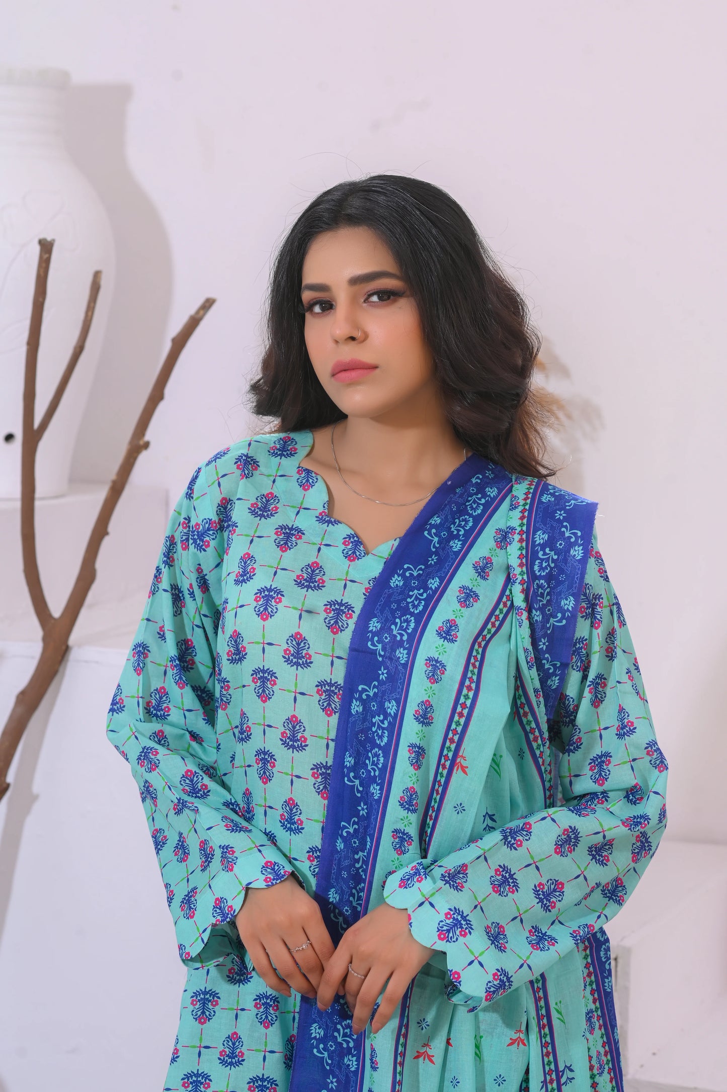 Ocean Breeze  3-Piece Printed Lawn Suit.