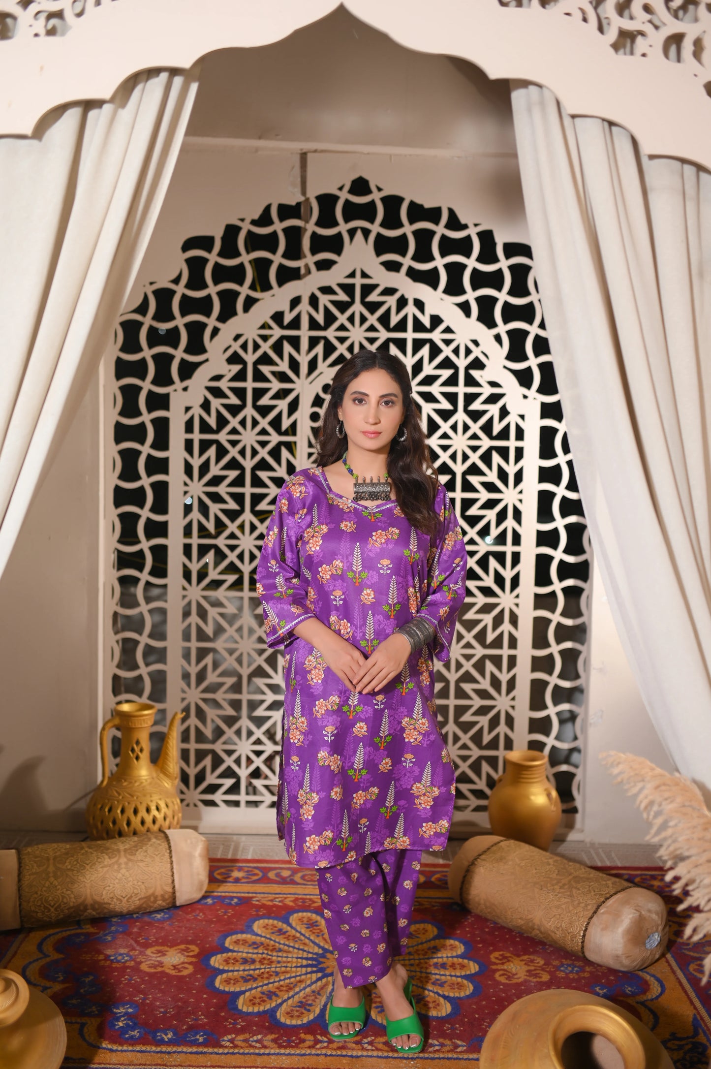 Purple Charm 2-Piece Cotton Suit.