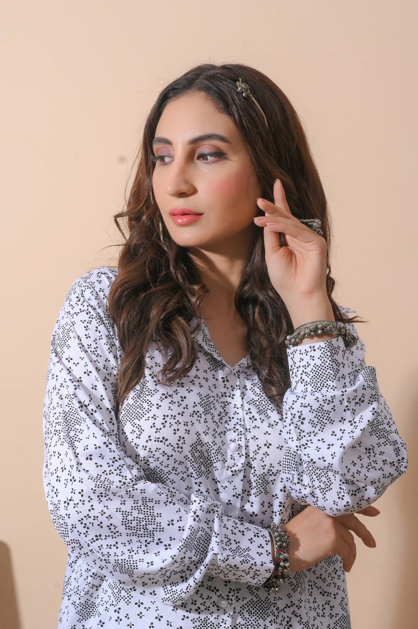 Grey Floral Printed Co-Ord Set.