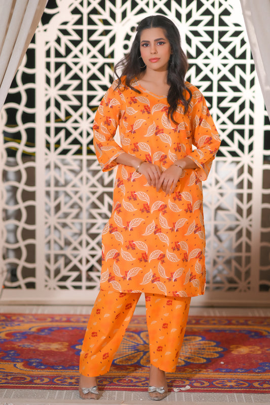 Autumn Leaf 2-Piece Cotton Suit.