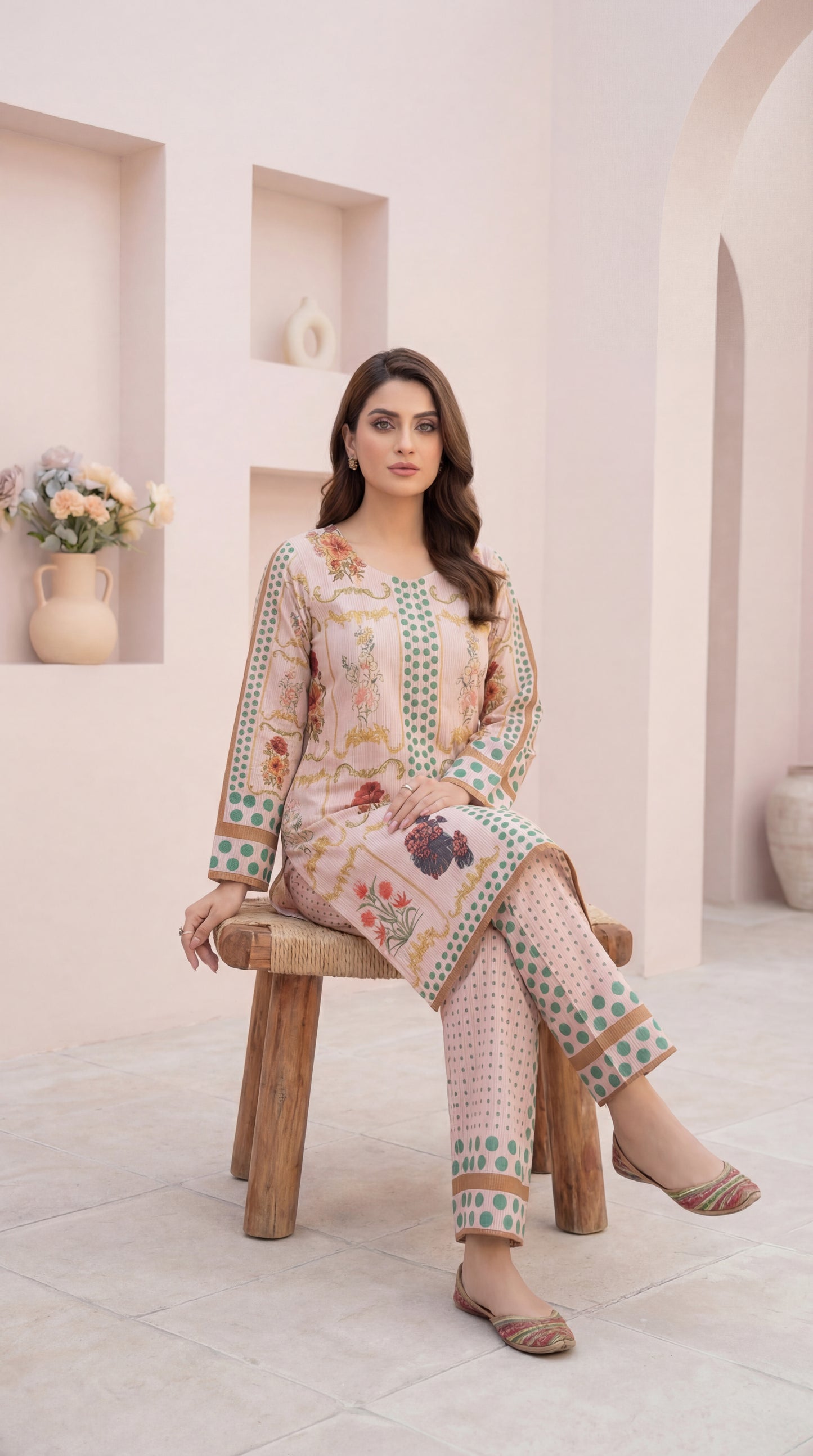 Blush Rose & Polka Dot Co-ord Set