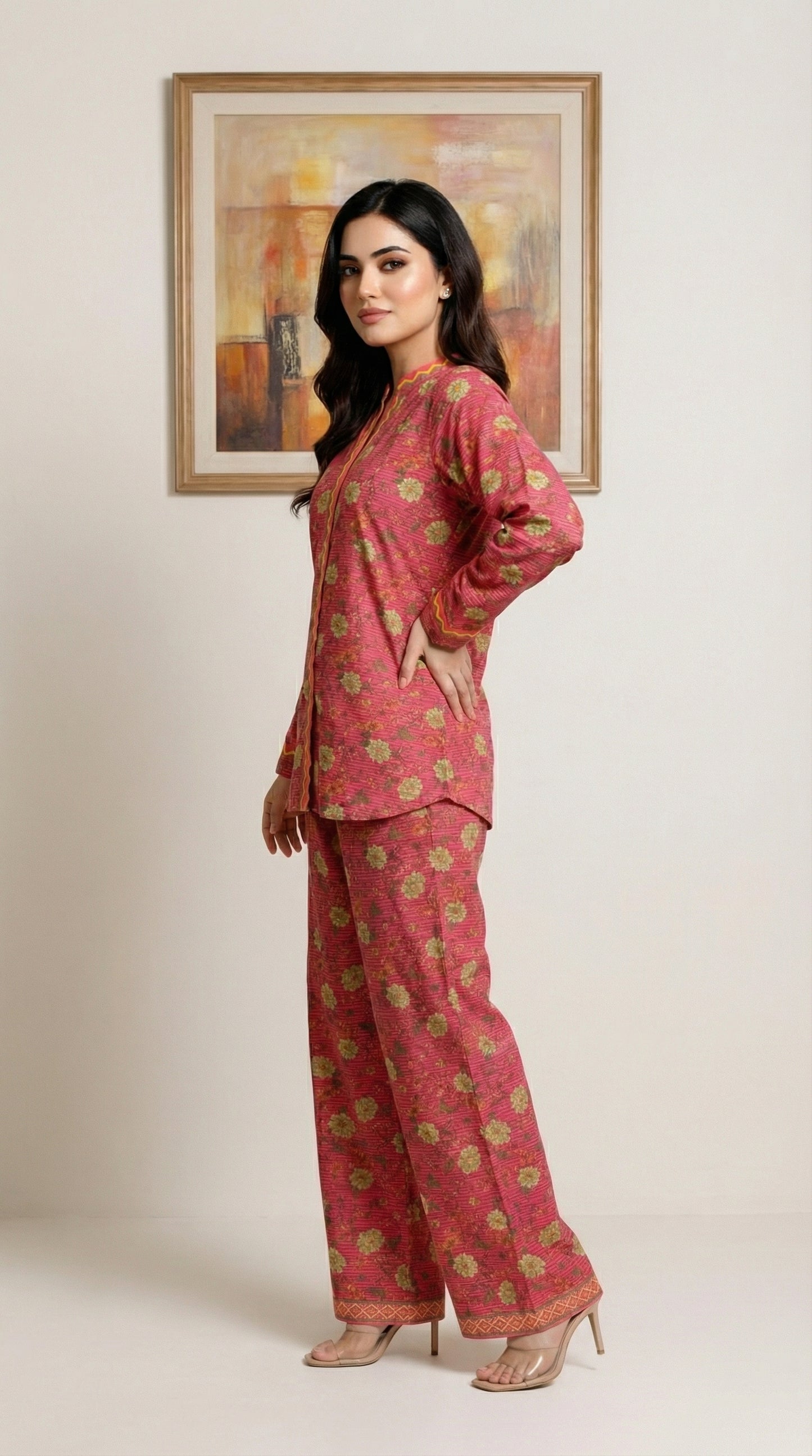 Bloom in Pink: Two-Piece Floral Co-ord Set