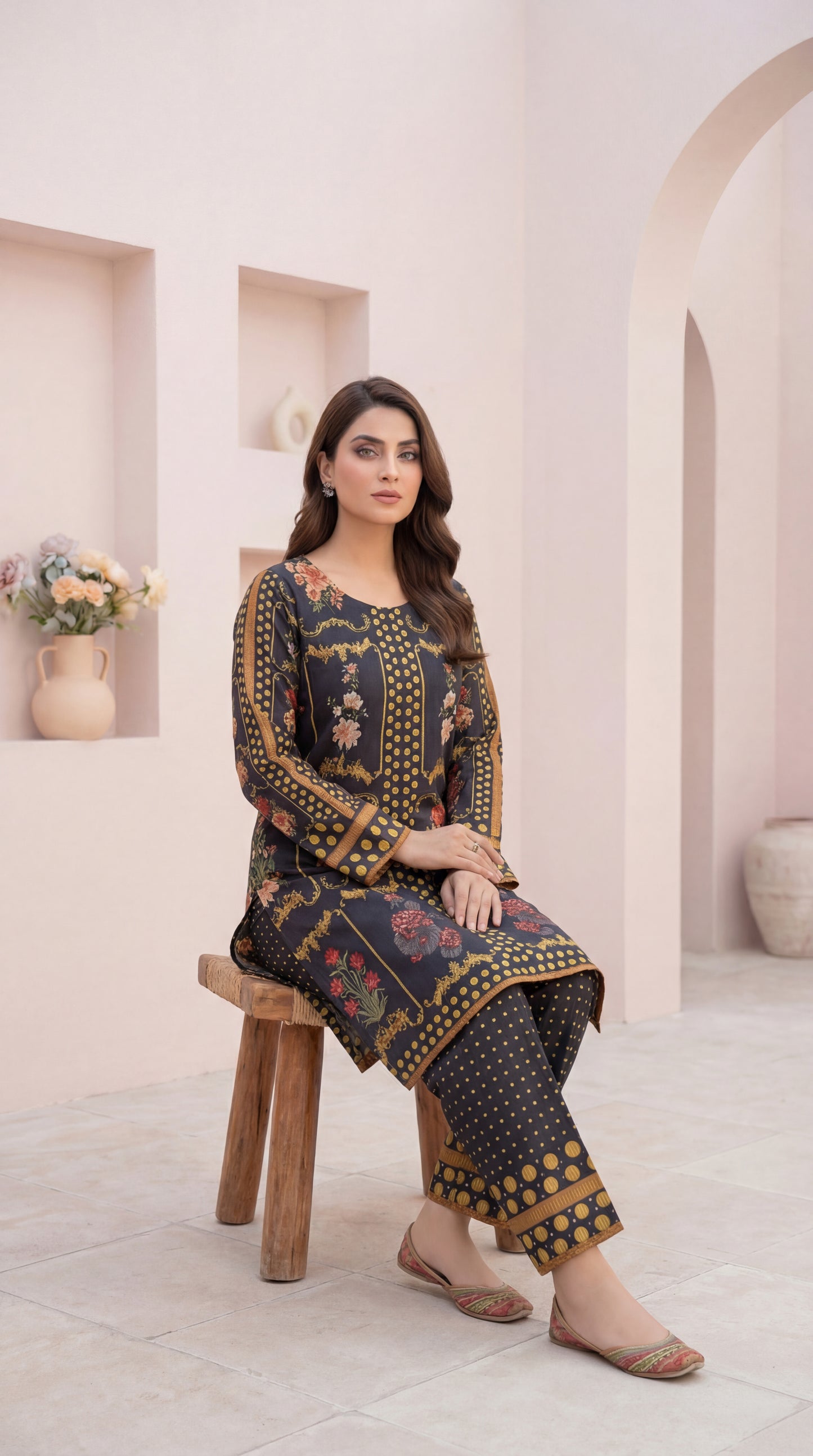Vintage Flora Polka Dot Print – 2 Piece Co-ord Set