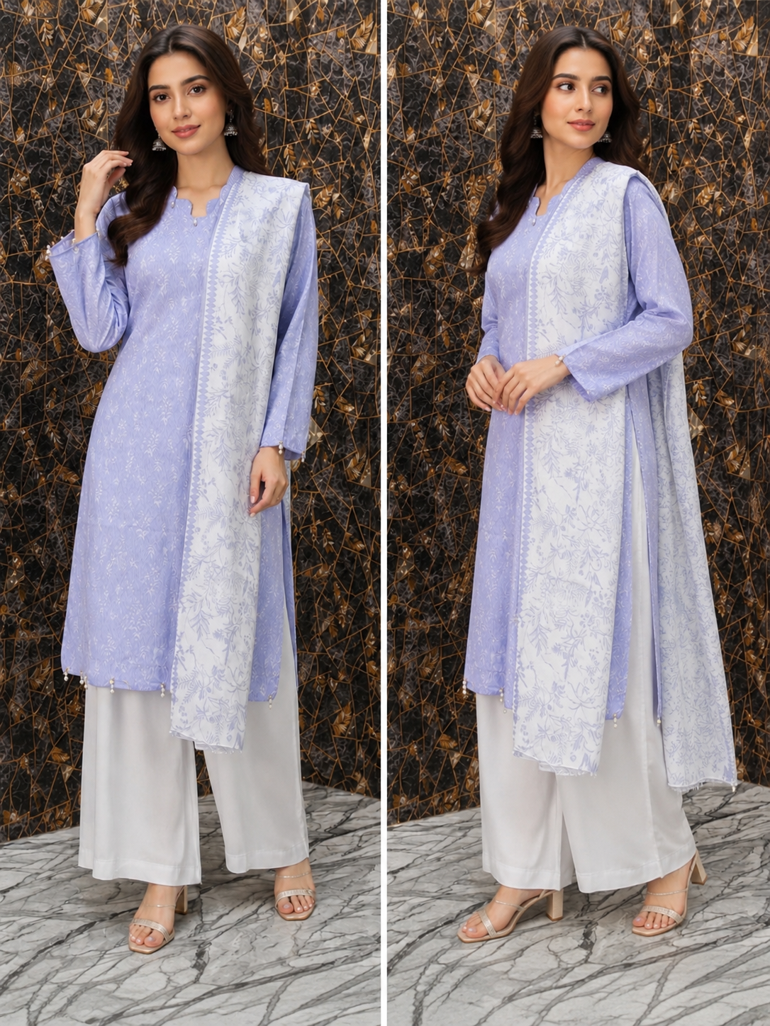Lavender Grace Printed 3-Piece Lawn Stitched Suit with Dupatta
