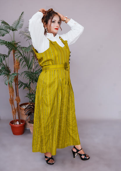 2 Pc Western Style Romper Mustard Yellow Colour Imported Cotton Fabric