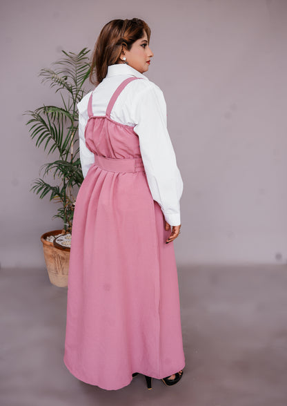 2 Pc Western Style Romper Dusty Pink Colour Imported Georgette Fabric