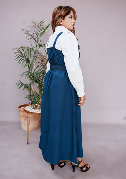 2 Pc Western Style Romper Navy Blue Colour Imported Georgette Fabric