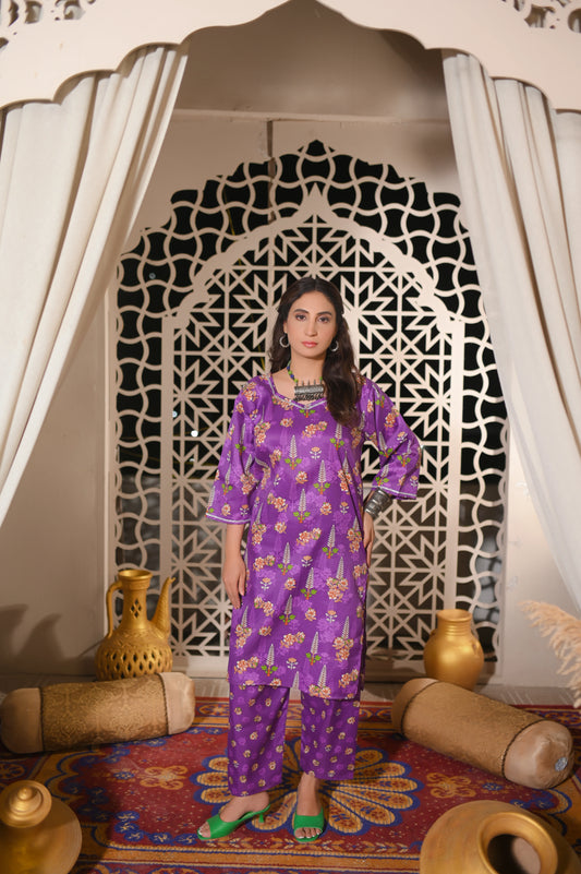 Purple Charm 2-Piece Cotton Suit.