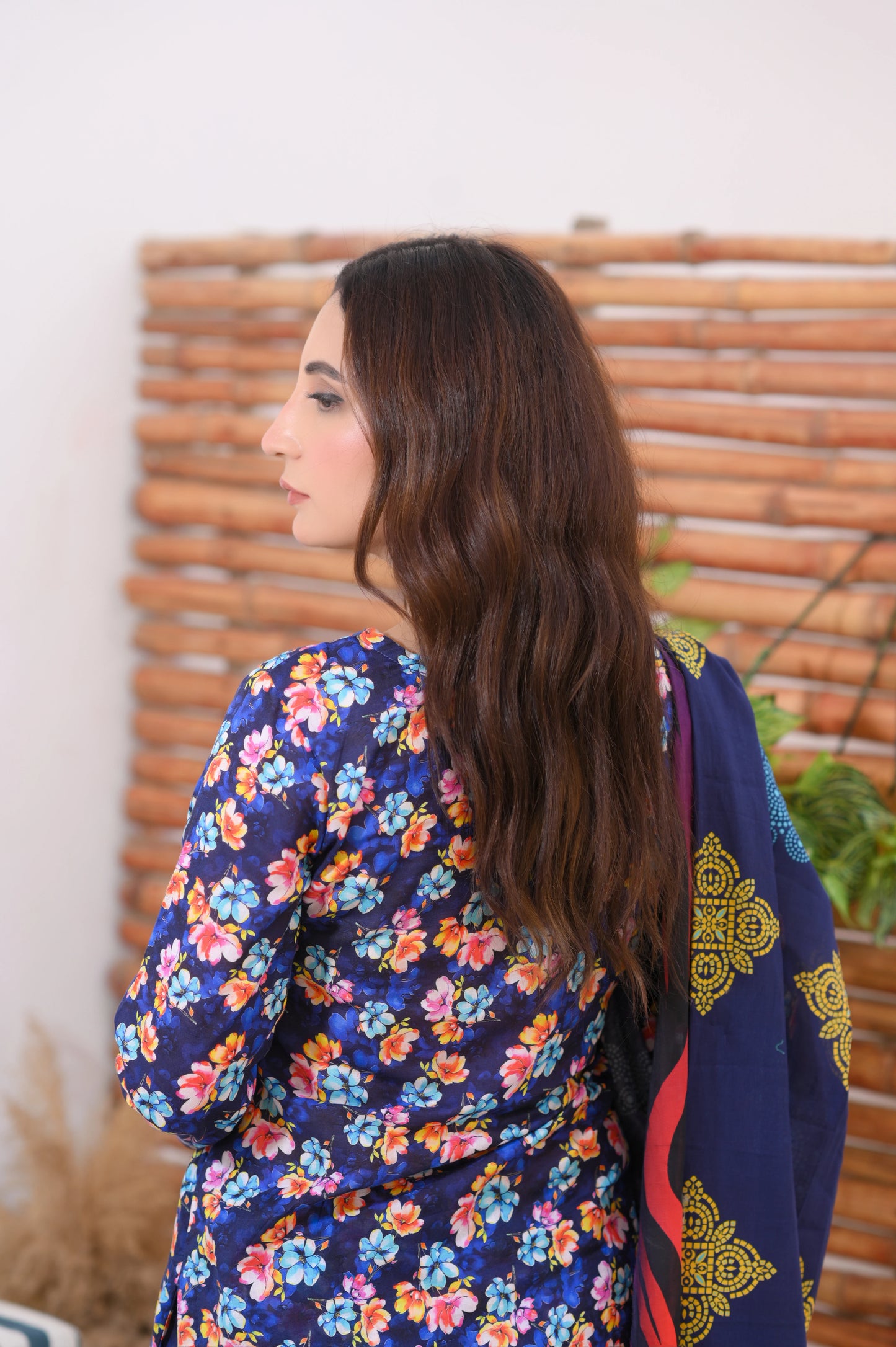 Midnight Blossom – 3 Piece Printed Lawn Suit.