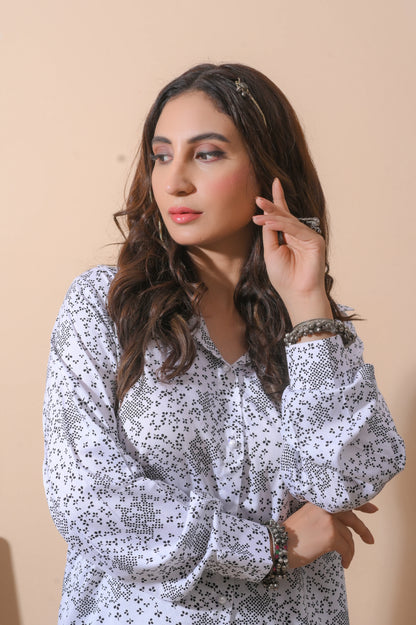 Grey Floral Printed Co-Ord Set.