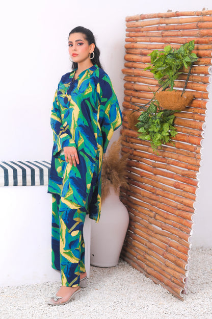 Tropical Leaf Print Co-Ord Set.