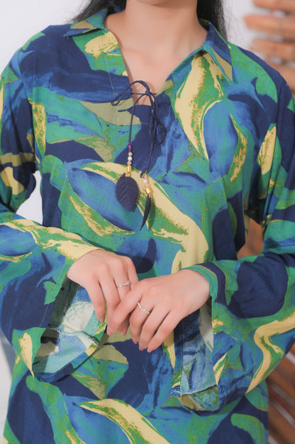 Tropical Leaf Print Co-Ord Set.