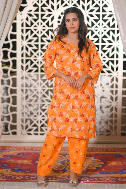 Autumn Leaf 2-Piece Cotton Suit.
