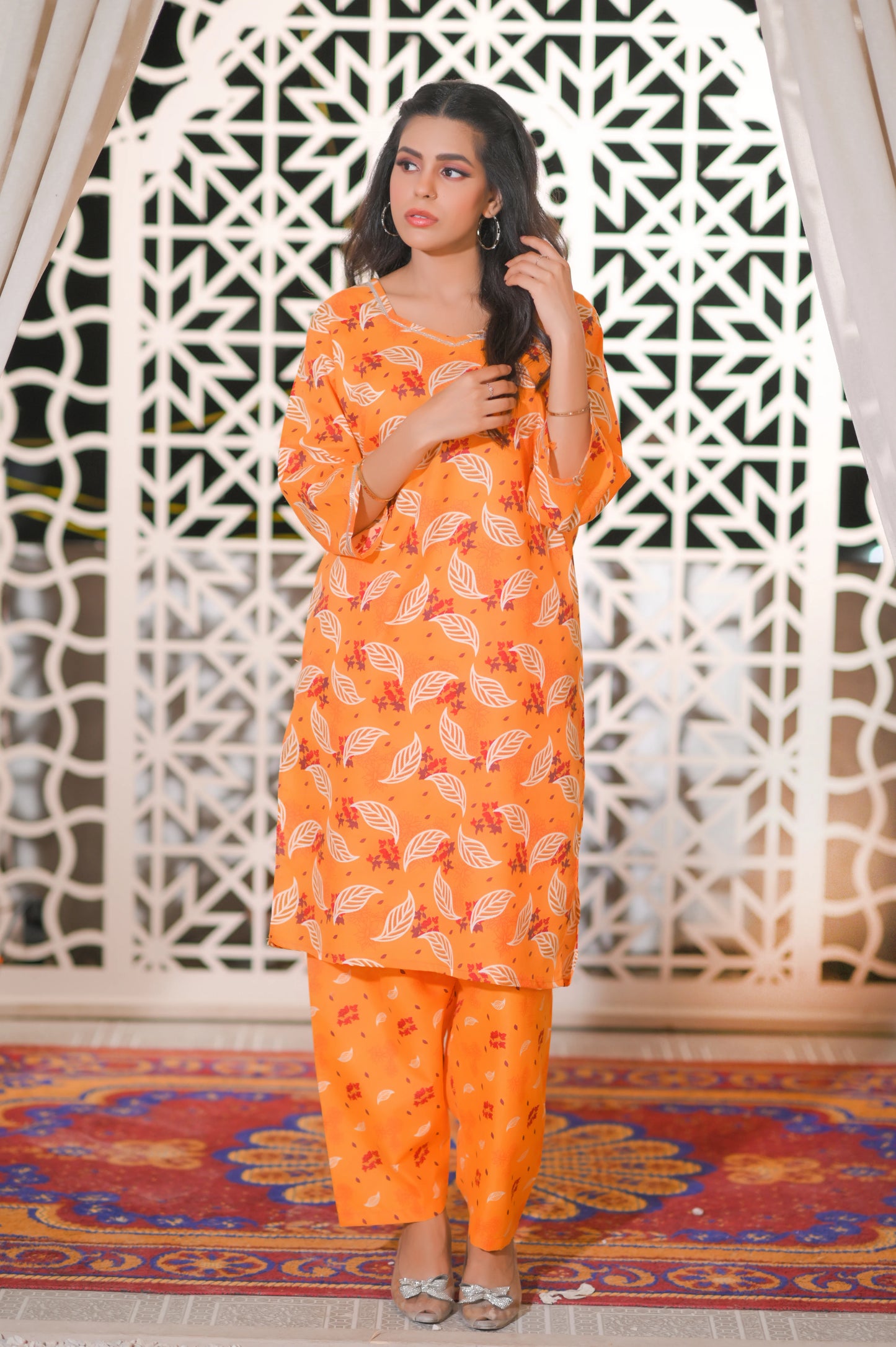 Autumn Leaf 2-Piece Cotton Suit.