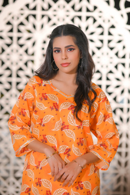 Autumn Leaf 2-Piece Cotton Suit.