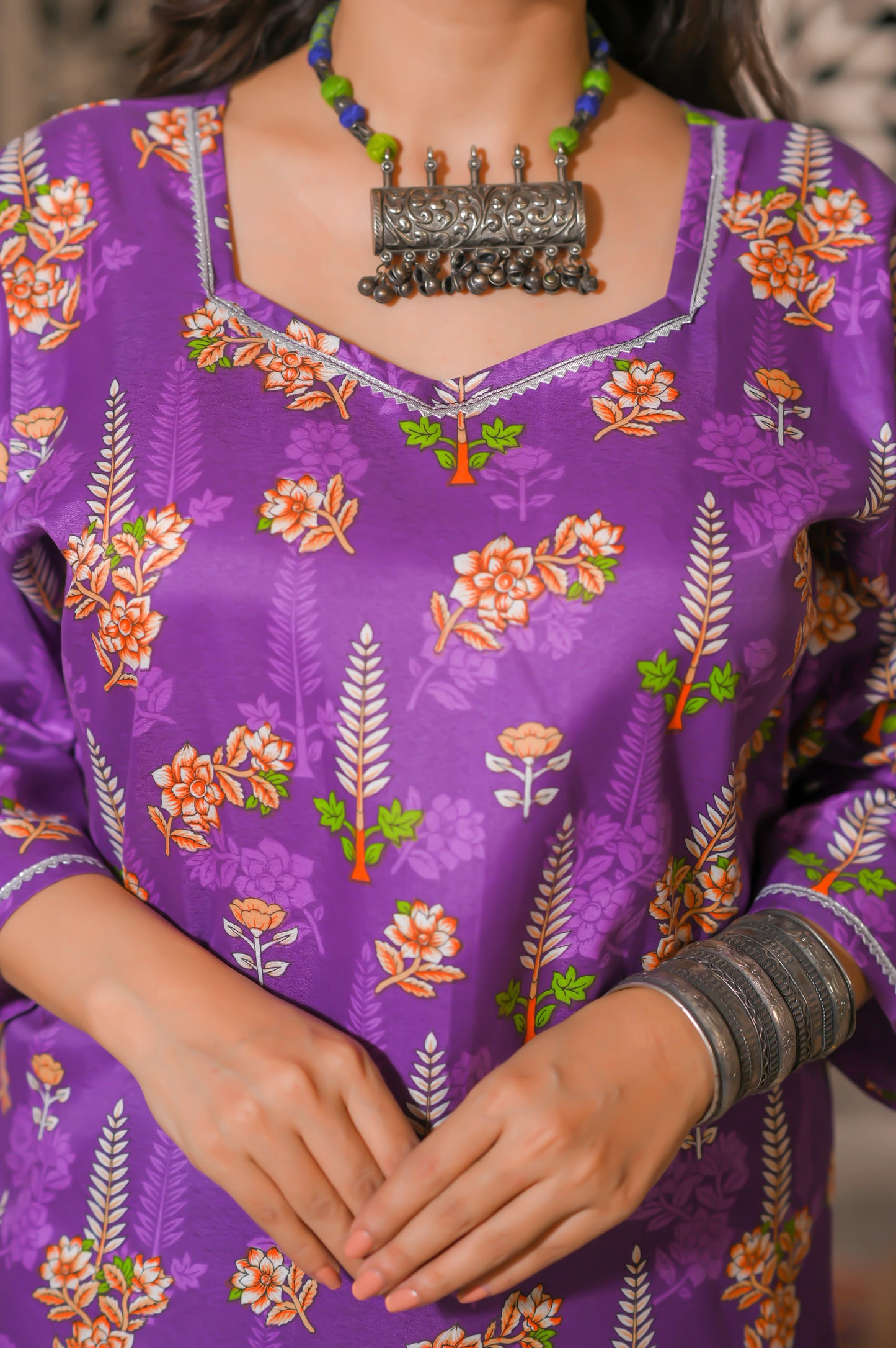 Purple Charm 2-Piece Cotton Suit.