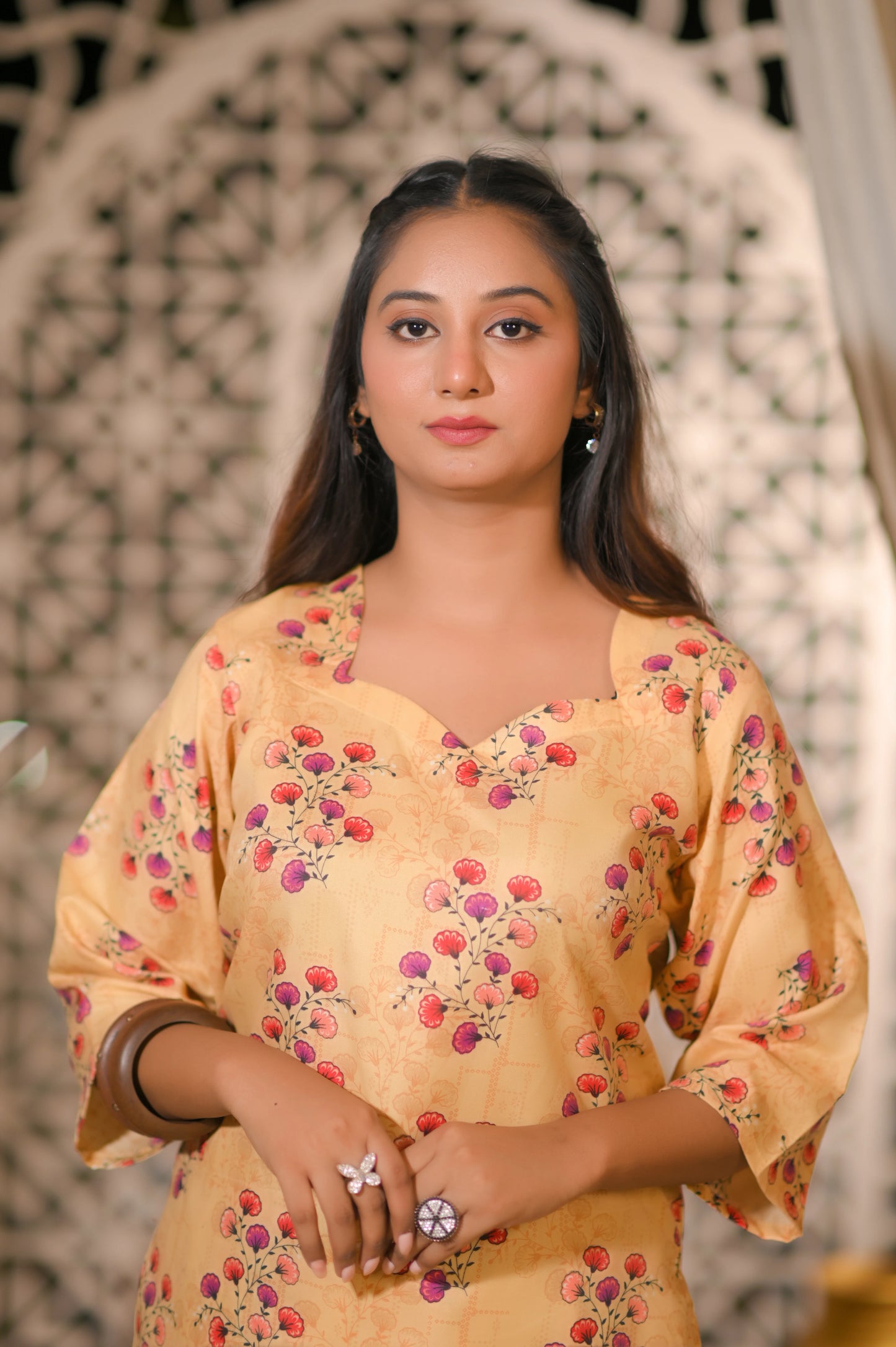 Blush Peach 2-Piece Cotton Suit.