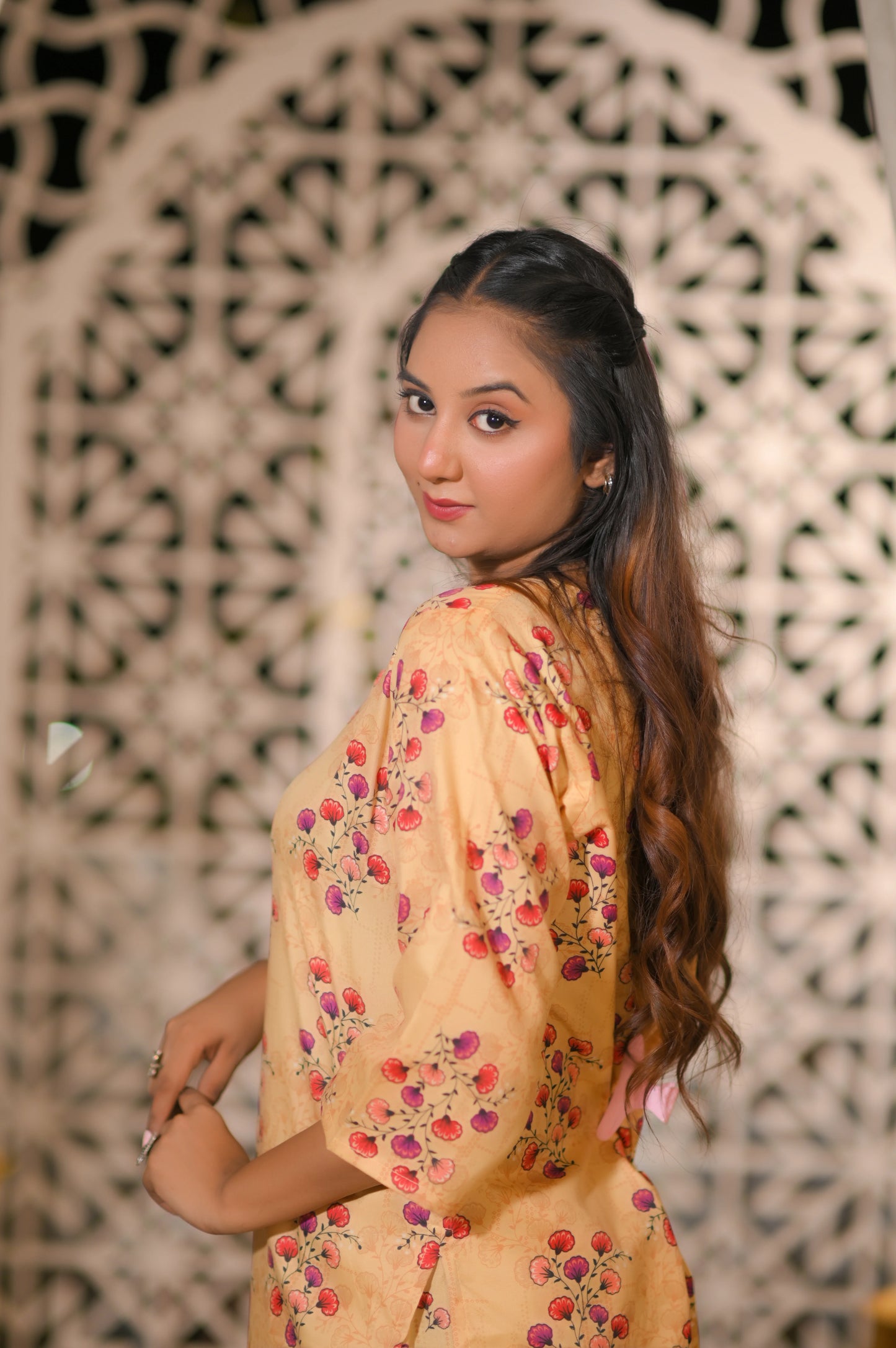 Blush Peach 2-Piece Cotton Suit.