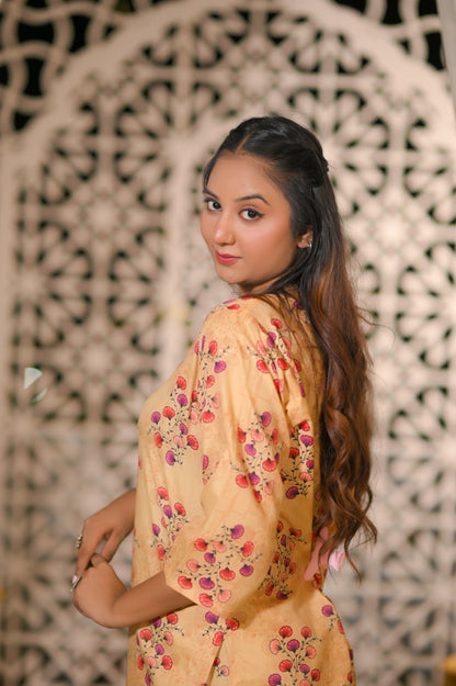 Blush Peach 2-Piece Cotton Suit.