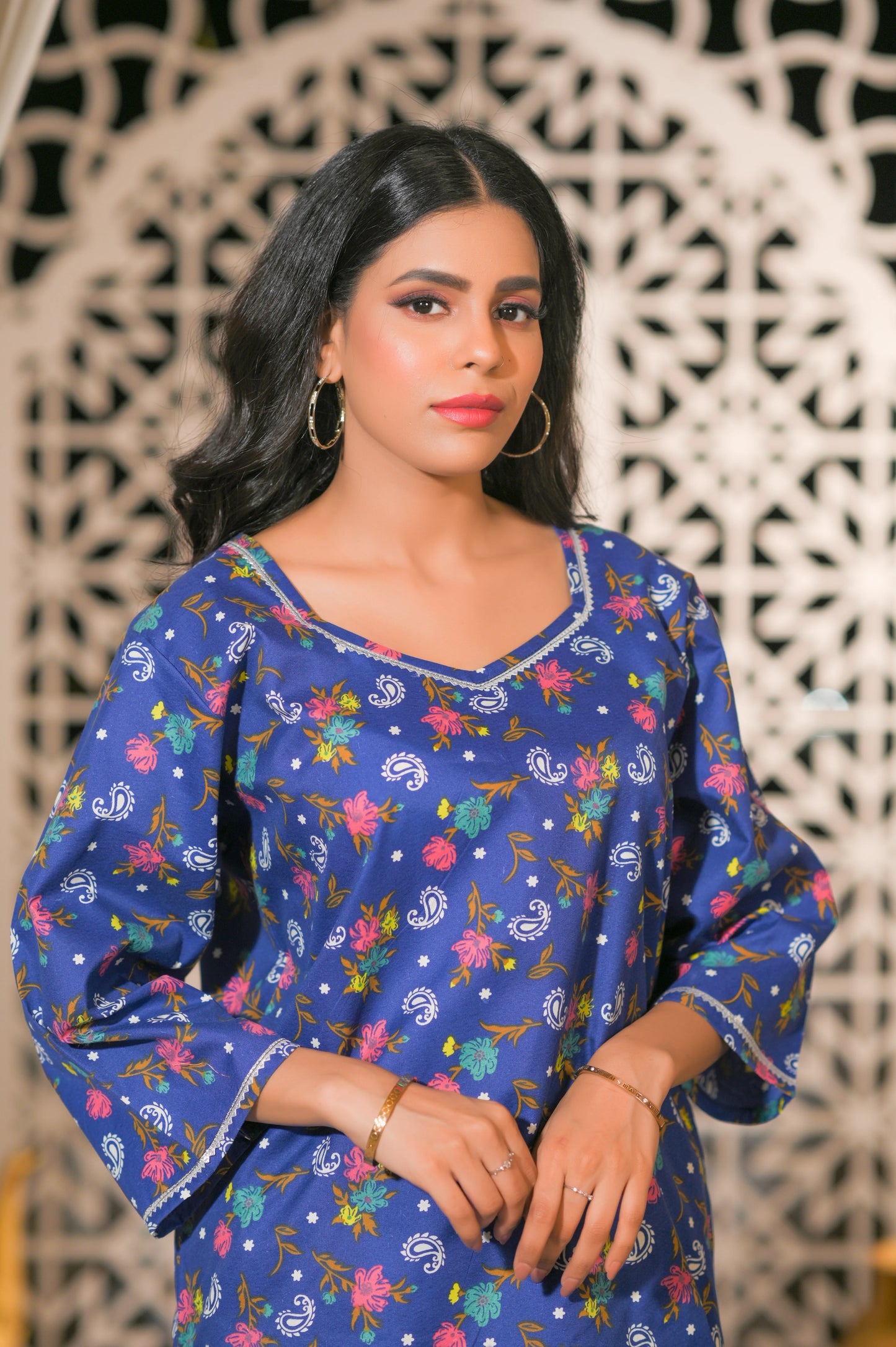 Royal Blue 2-Piece Cotton Suit.