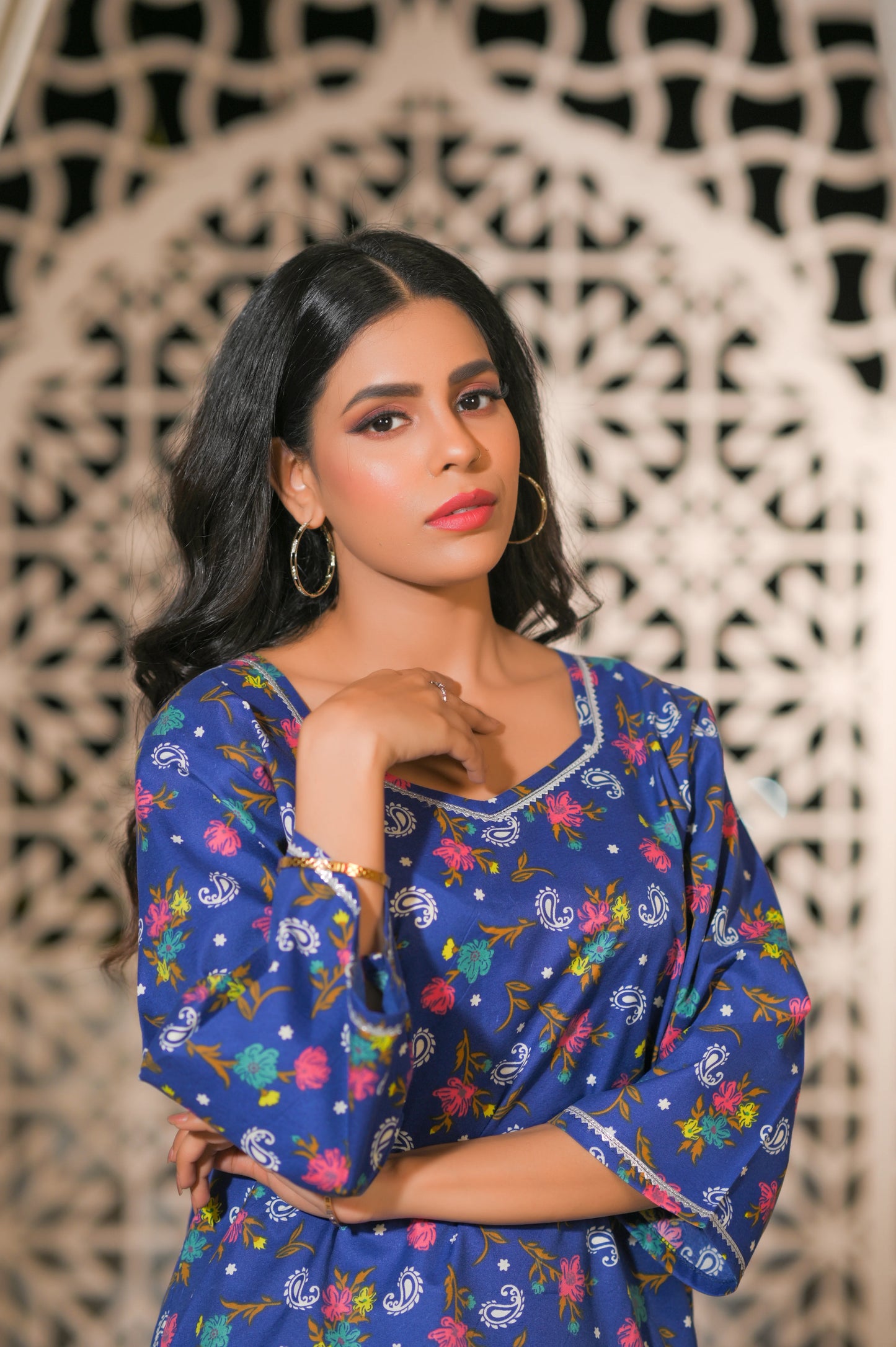 Royal Blue 2-Piece Cotton Suit.