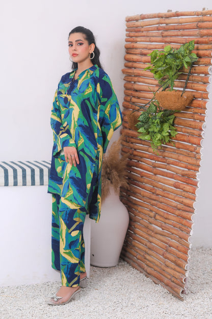 Tropical Leaf Print Co-Ord Set.