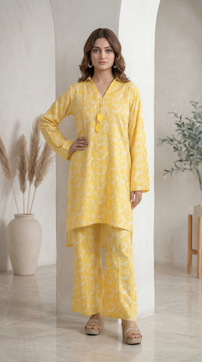 Sun-Kissed Meadow | Premium Yellow Patterned Co-Ord Set