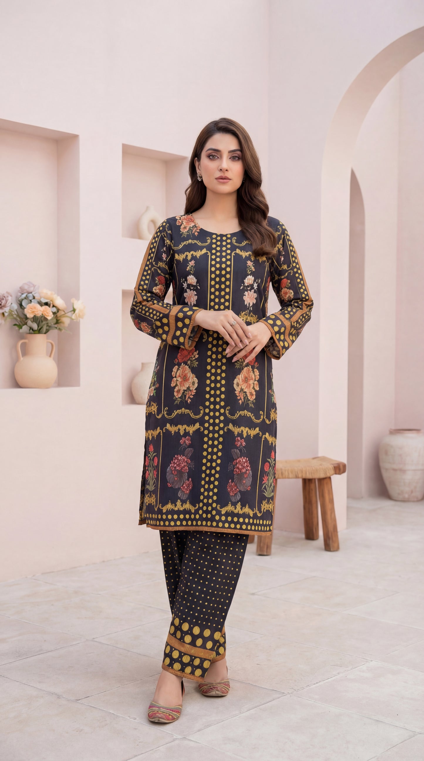Vintage Flora Polka Dot Print – 2 Piece Co-ord Set