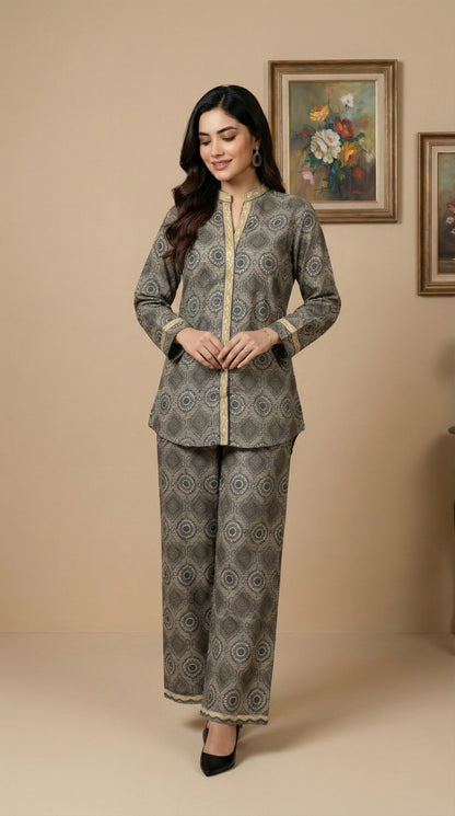 Earthtone Geometric Print Co-ord Set