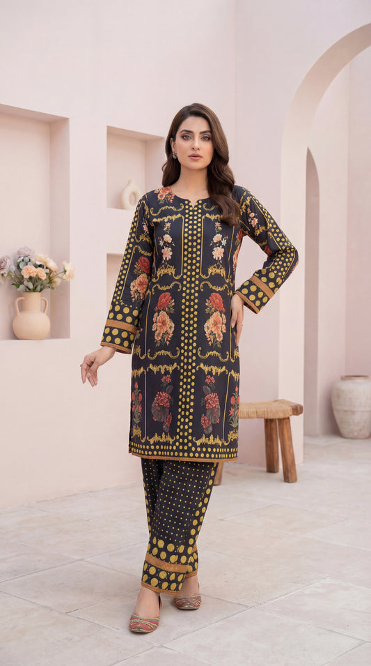 Vintage Flora Polka Dot Print – 2 Piece Co-ord Set