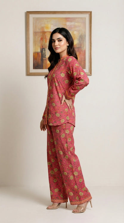 Bloom in Pink: Two-Piece Floral Co-ord Set