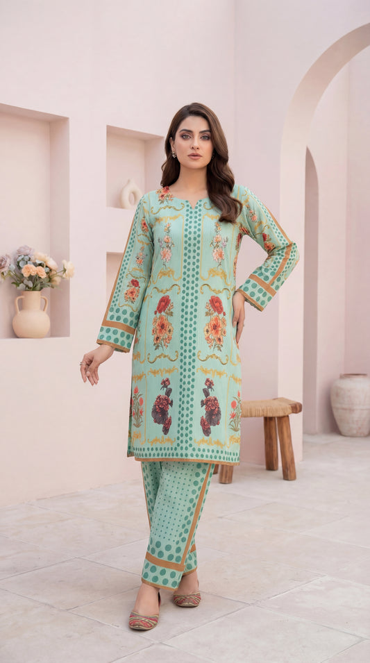 Sage Mint Floral & Polka Dot Co-ord Set