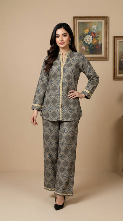 Earthtone Geometric Print Co-ord Set