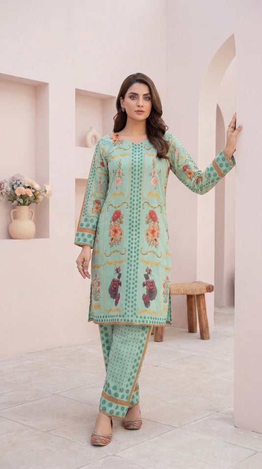 Sage Mint Floral & Polka Dot Co-ord Set