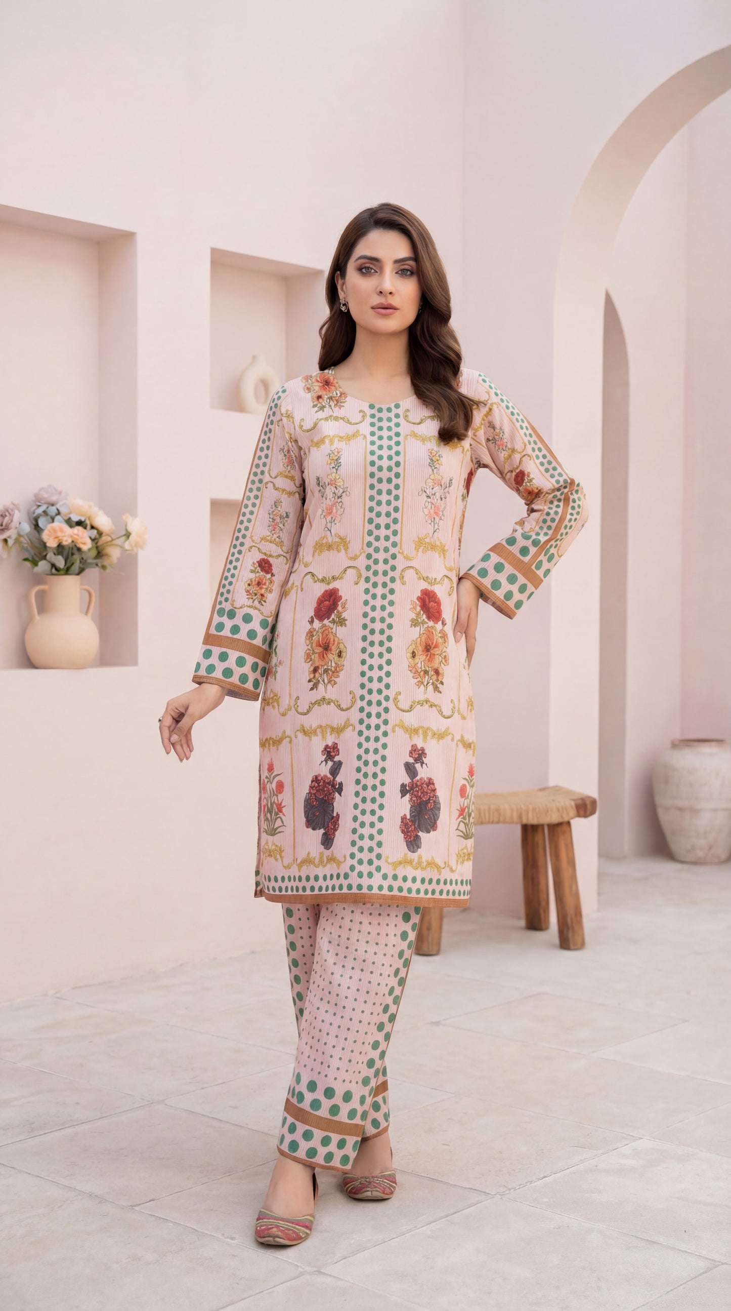 Blush Rose & Polka Dot Co-ord Set