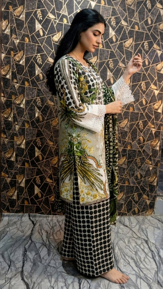 Tropical Fusion | Three-Piece Printed Lawn Suit