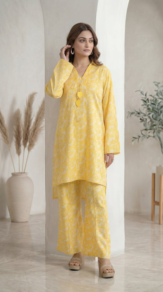 Sun-Kissed Meadow | Premium Yellow Patterned Co-Ord Set