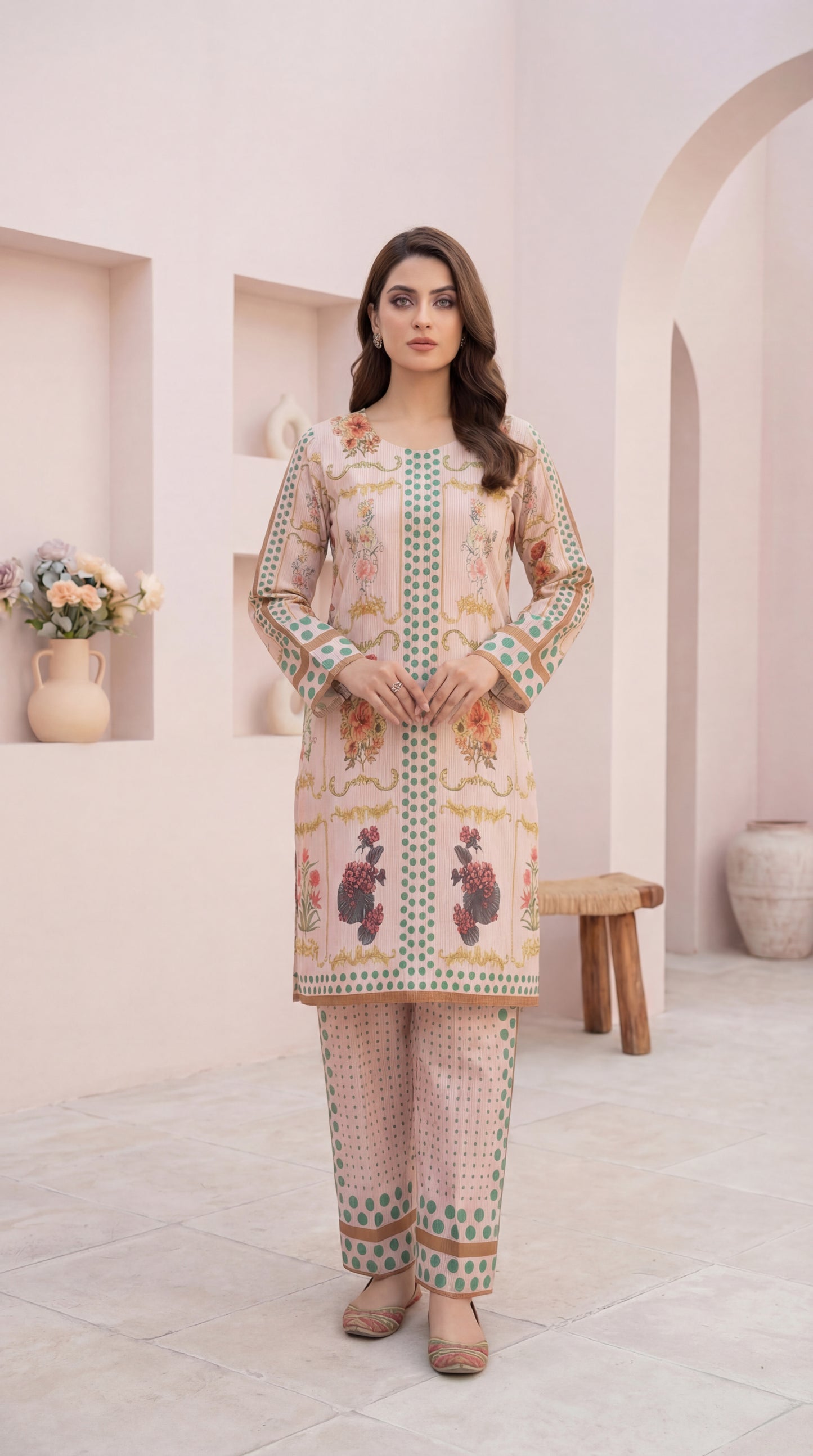 Blush Rose & Polka Dot Co-ord Set