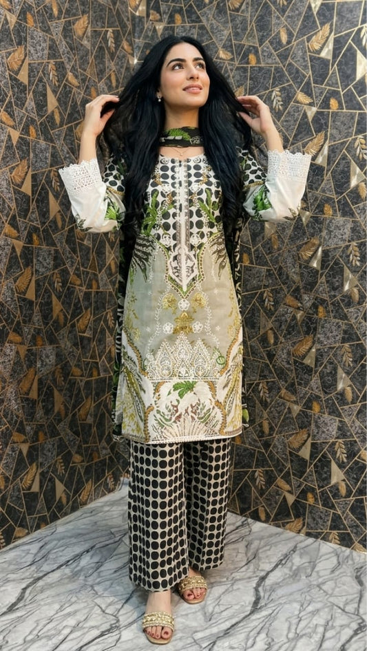 Tropical Fusion | Three-Piece Printed Lawn Suit
